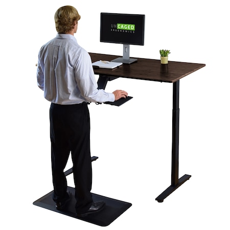 Uncaged Ergonomics Standing Desk, Black, Medium Density Fiberboard RU2bbkMDF48